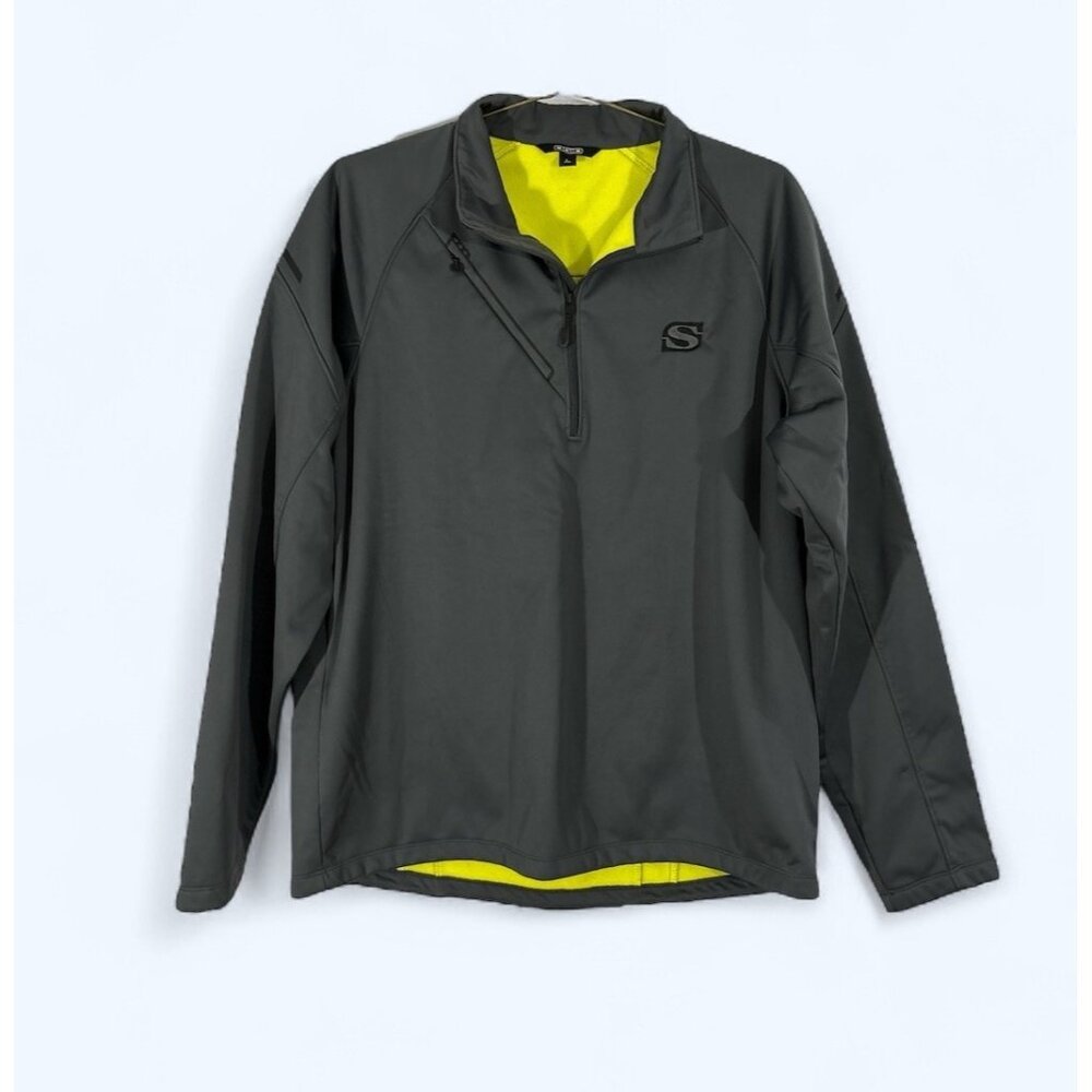 OGIO 1/4 ZIP MENS LARGE GRAY YELLOW LONG SLEEVE